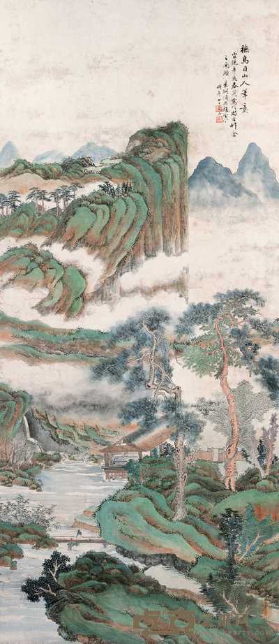 赵震 春山高士图 立轴 120×52cm